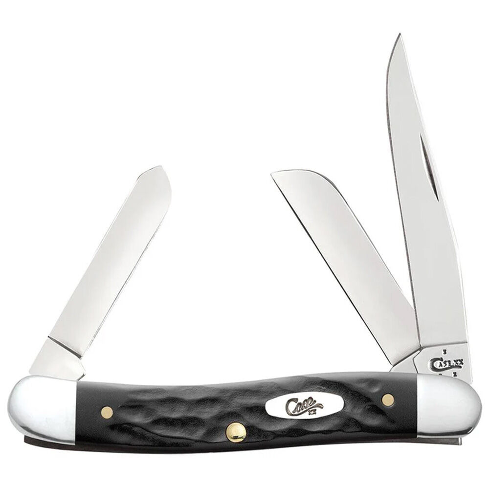 image of Rough Black Synthetic Medium Stockman Pocket Knife