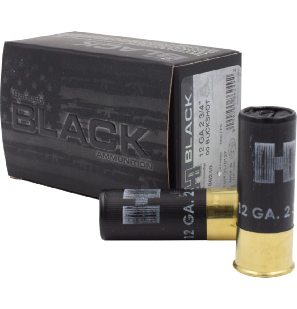 image of 12 GA 00 Buckshot Hornady BLACK, 10 ct