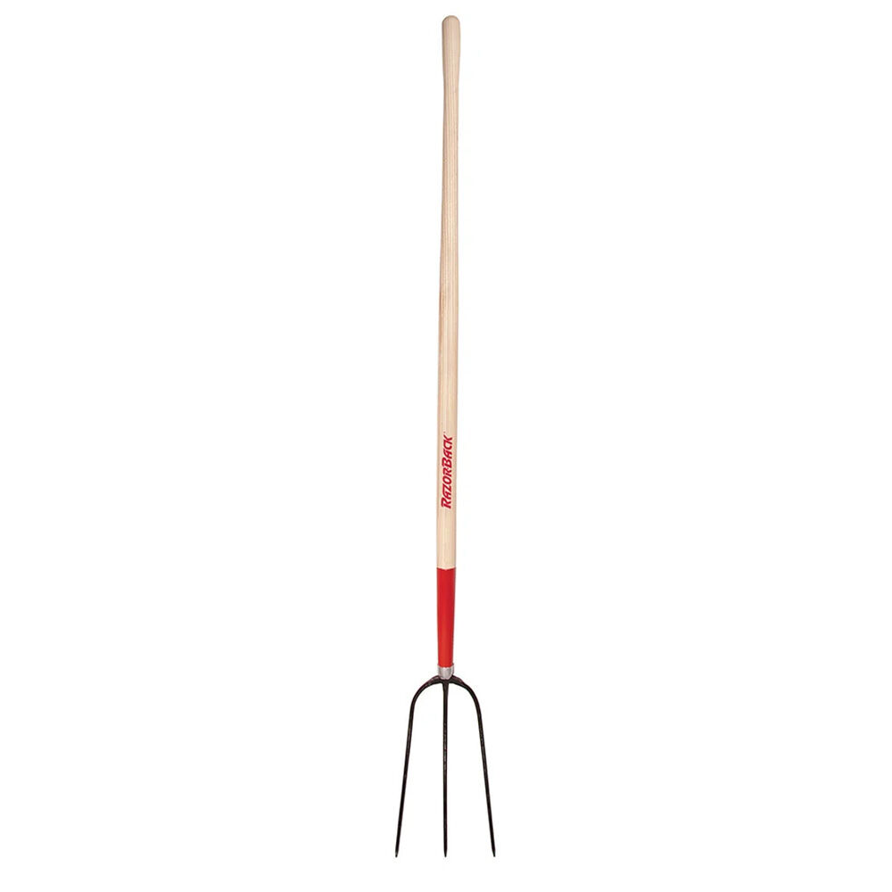 image of 3 Tine Hay Fork with Wood Handle