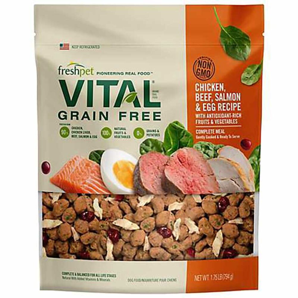 image of Vital Complete Meals Grain-Free Chicken, Beef, Salmon & Eggs Fresh Dog Food, 1.75 lbs