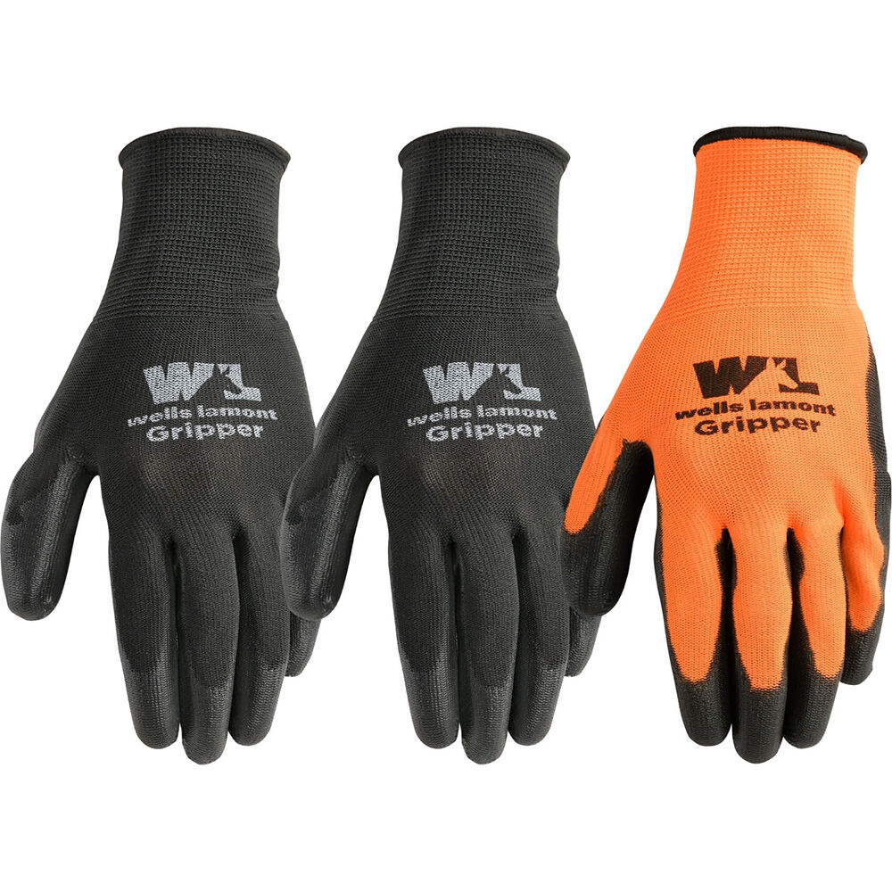 image of Men's PU Coated Grip Gloves, 3 pk