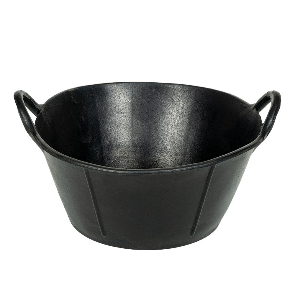 image of Little Giant Feed Pan with Handles, Rubber, 6 1/2 gallon