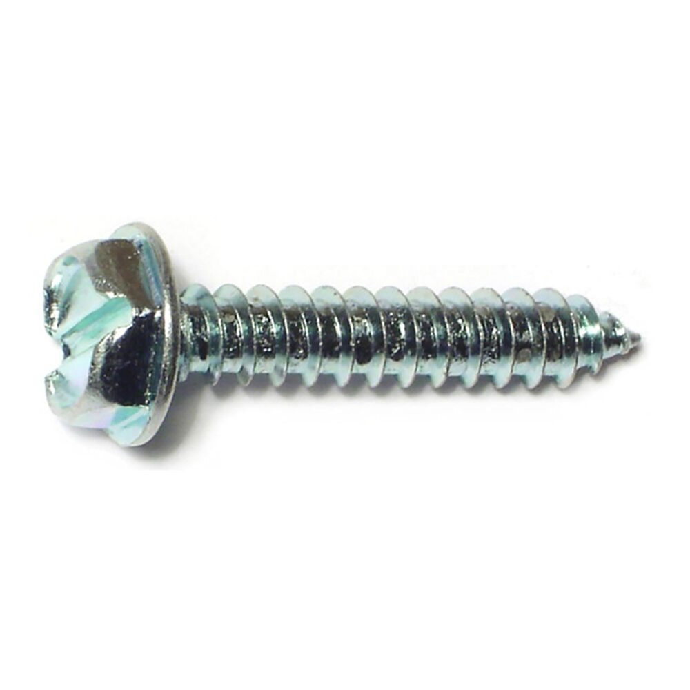 image of 10 X 1 Slotted Hex Washer Sheet Metal Screw