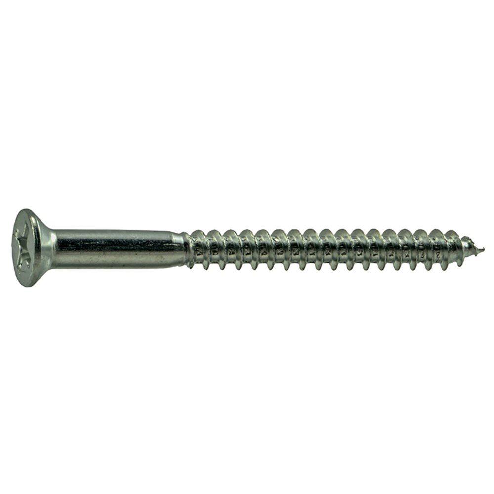image of 8 x 2 Flat Wood Screws, Zinc