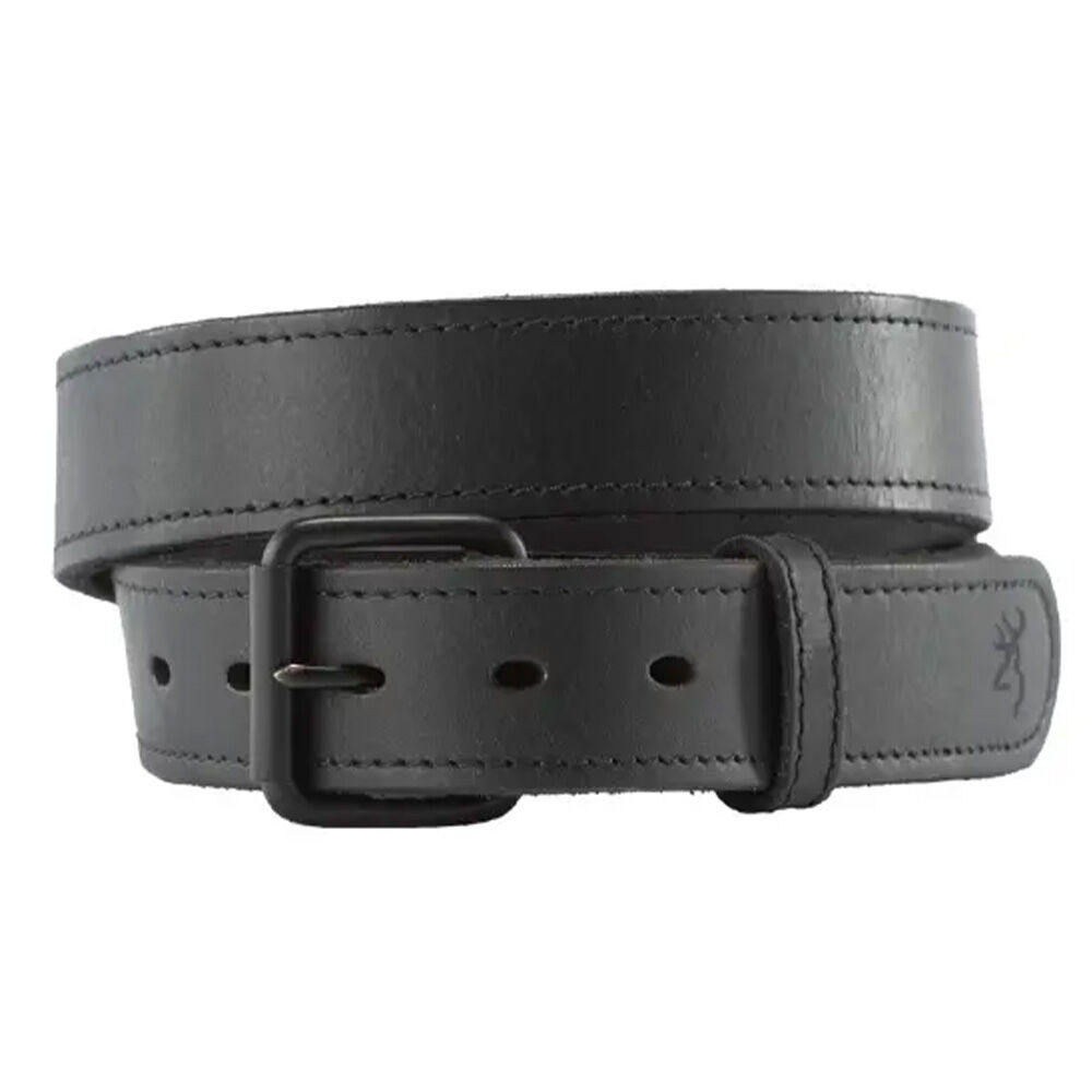 image of Men's Rugged Leather Belt, Black