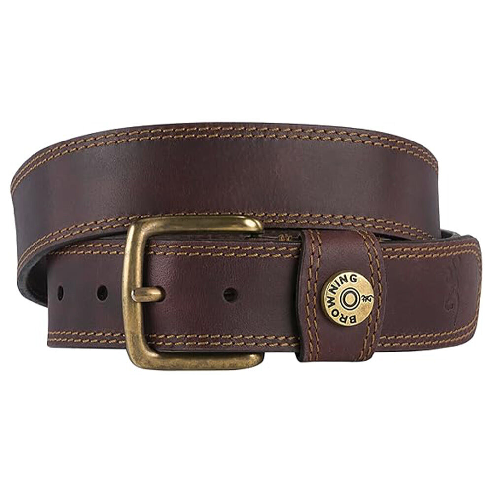 image of Men's Leather Slug Belt, Brown