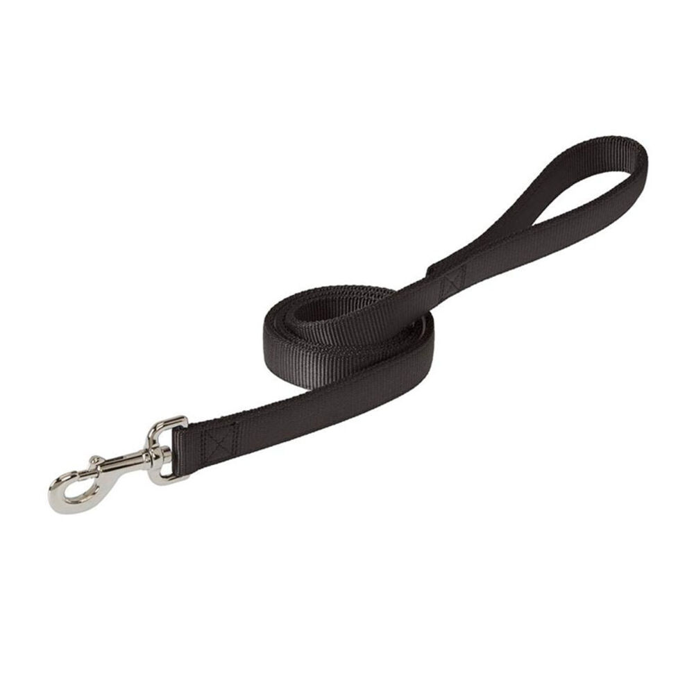 image of Classic Leash, Nylon, Black, 1-inch x 4-foot