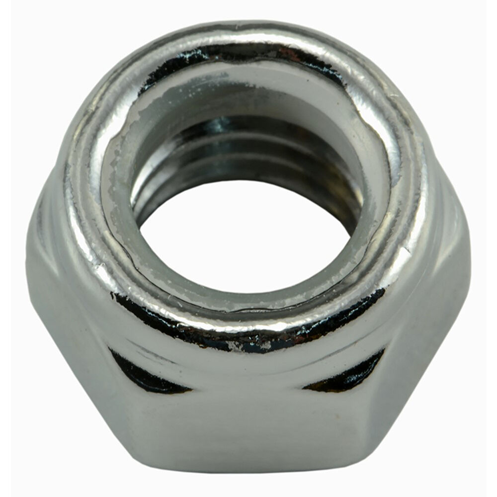 image of Nylon Insert Lock Nuts, 7/16-14, Chrome, 1-Piece