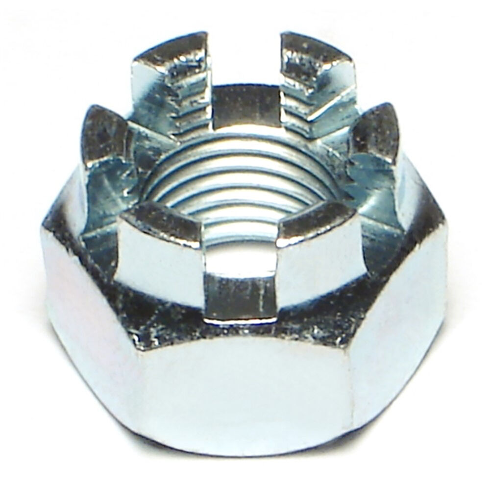 image of 12mm-1.25 Zinc Class 8 Fine Thread Castle Nut - 1 Count