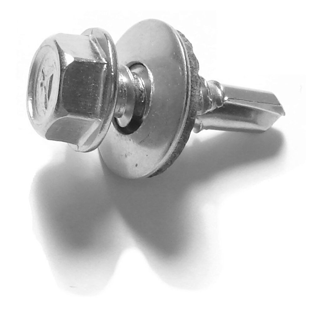 image of #12 x 3/4-Inch Stainless Steel Hex Washer Head Self-Drilling Screw - 1 Count