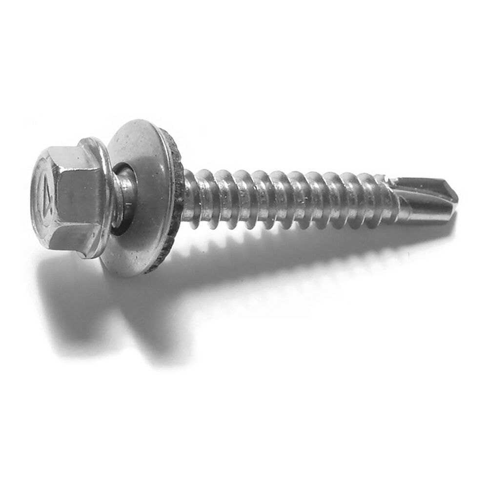 image of #12 x 1-1/2-Inch Stainless Steel Hex Washer Head Self-Drilling Screw - 1 Count