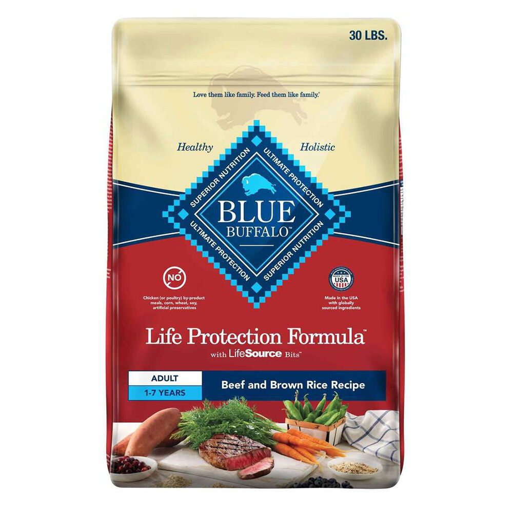 image of Adult Dry Dog Food, Life Protection Formula, Beef and Brown Rice, 30 lb