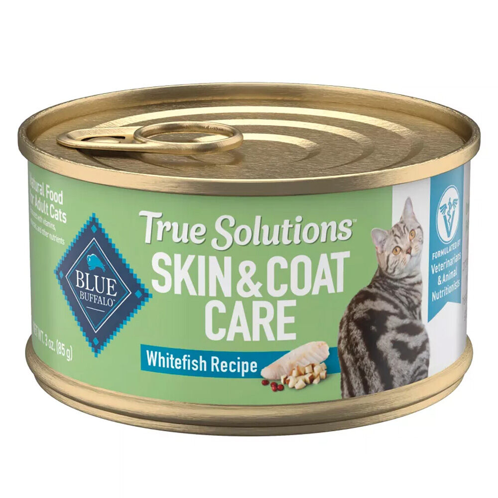 image of True Solutions Skin and Coat White Fish Wet Cat Food, 3 oz
