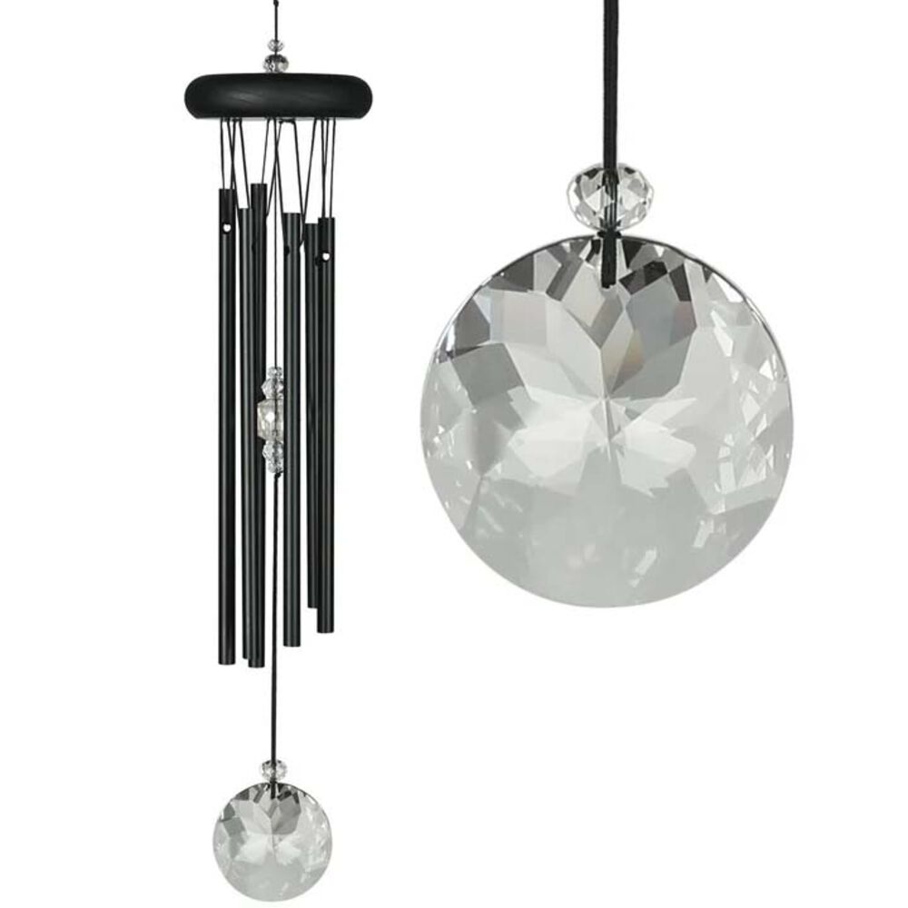 image of Crystal Meditation Wind Chime - Black