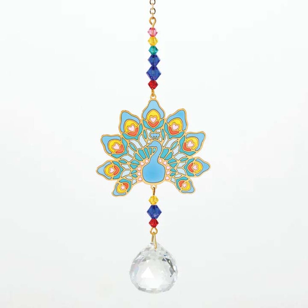 image of Crystal Dreams Sun Catcher- Peacock