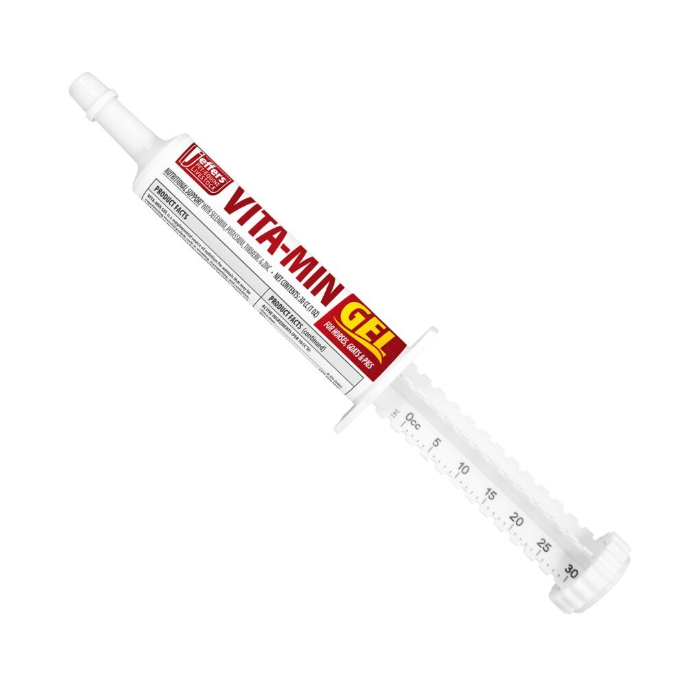 image of Vita-Min Gel for Livestock & Horses – Multivitamin & Mineral Supplement with Selenium - Zinc - Potassium & Turmeric - 300 cc Tube