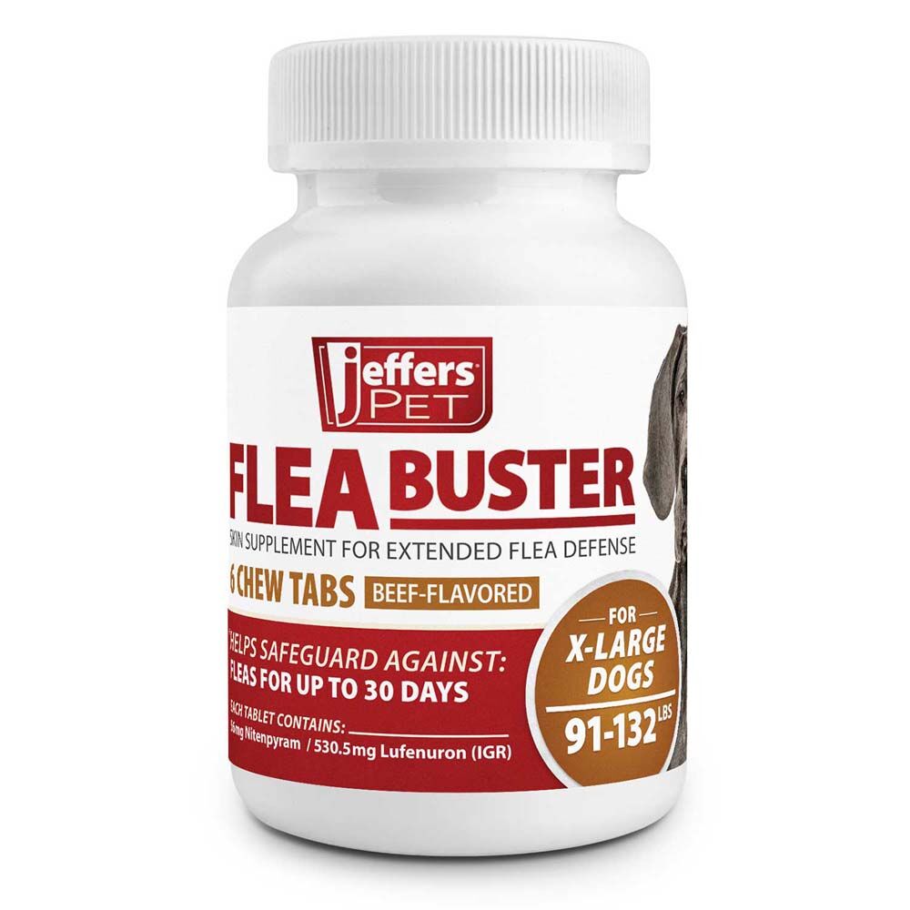 image of Pet Flea Buster Chewable Tablets for Extra,Large Dogs  91,132lbs, Beef Flavor 6 Count