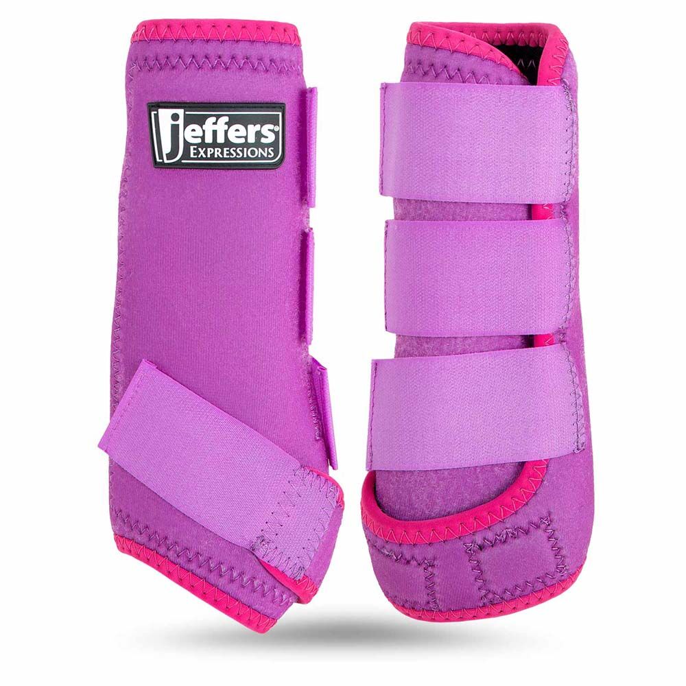 image of Protective Horse Boots - Pair - Purple/Pink 