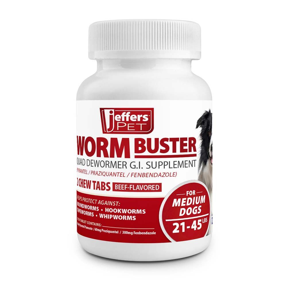 image of Worm Buster Dog Dewormer Tablets for Medium sized Dogs, 2 ct