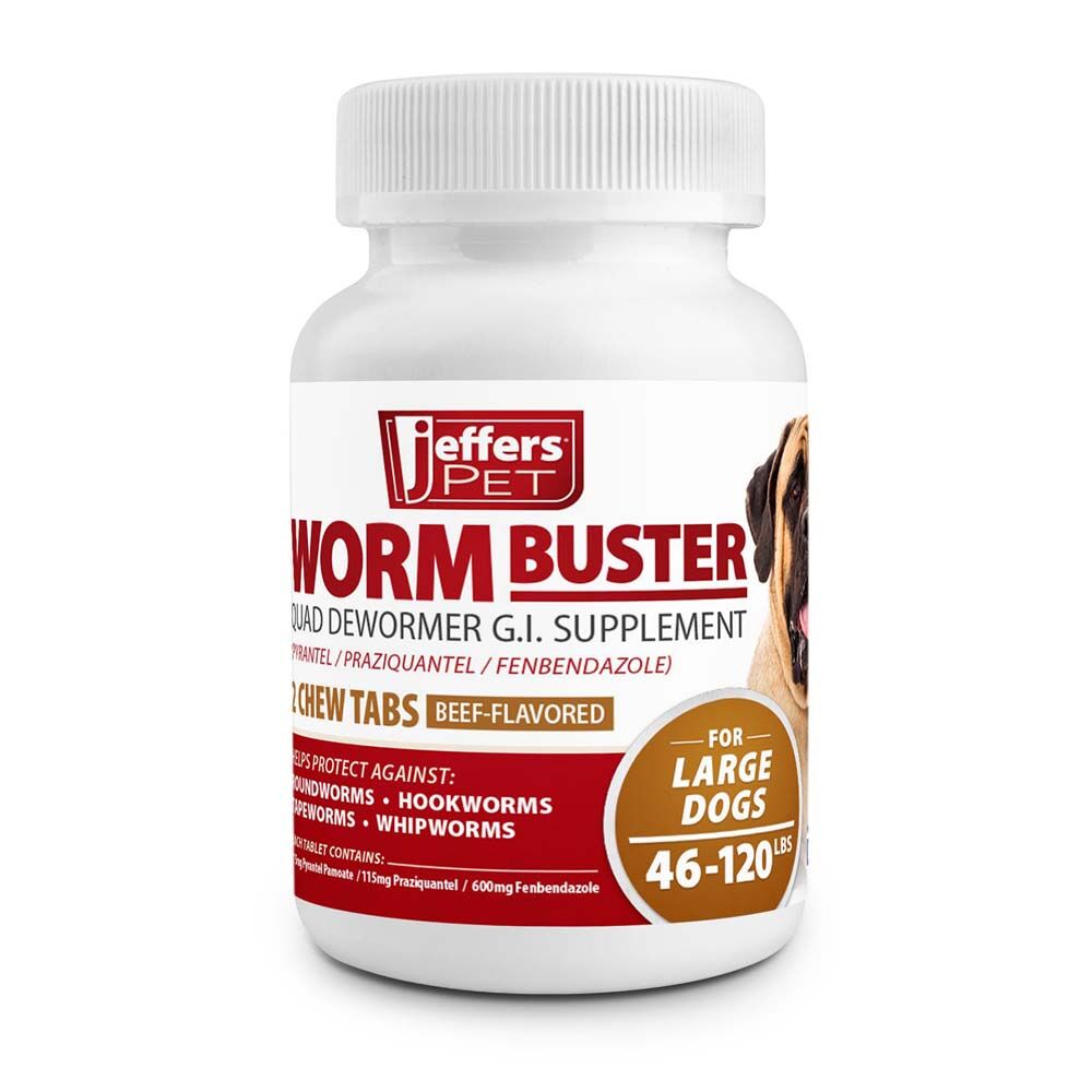 image of Worm Buster Dog Dewormer Tablets for Large Dogs, 2 Count
