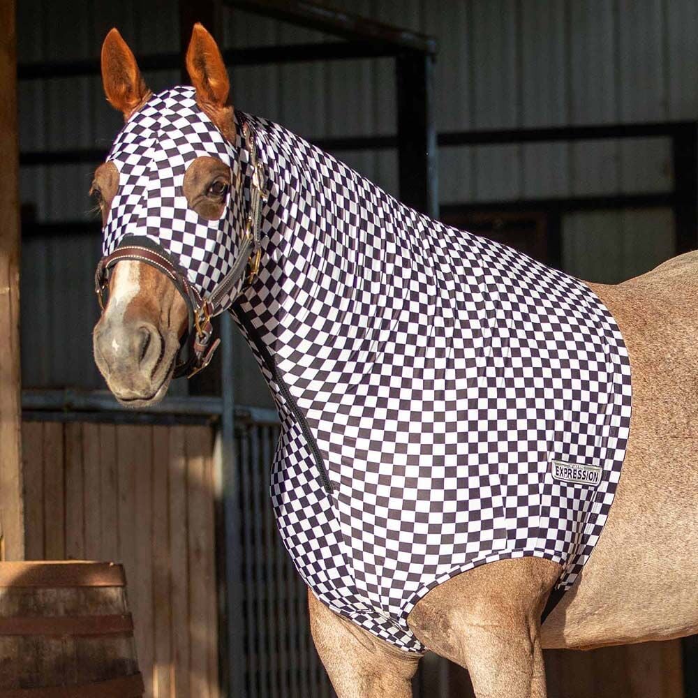 image of Expression Lycra Hood for Horses - Skater Cowgirl 