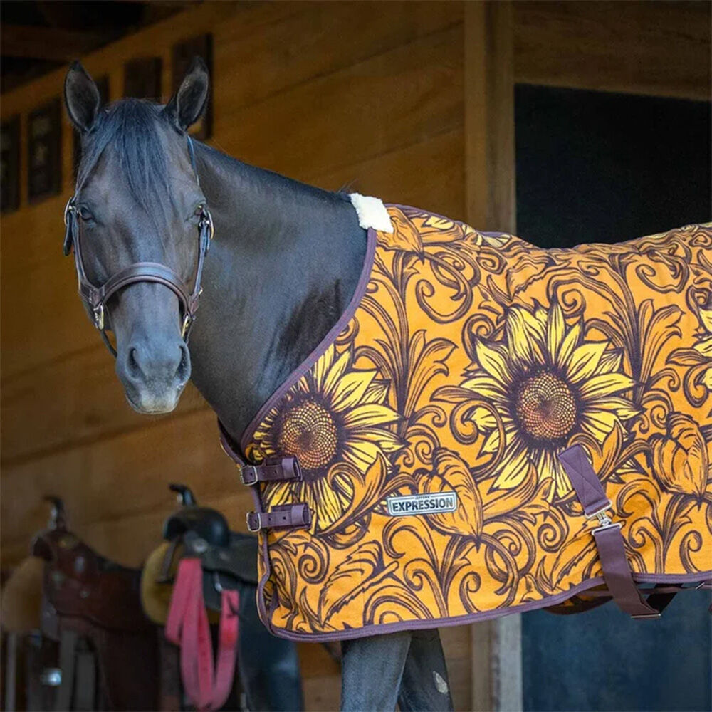 image of Expression Standard Neck Fleece Horse Cooler - Bloomin' Toolin' 