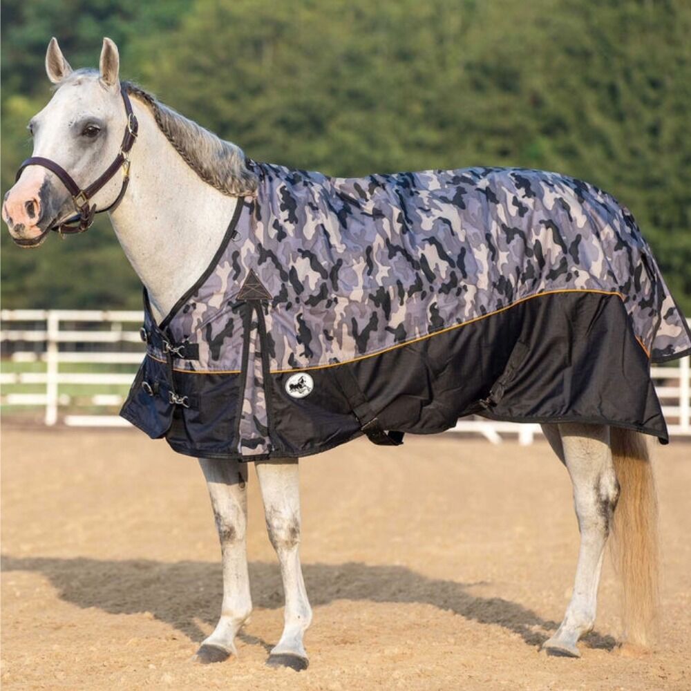 image of Economy Plus 1200 Denier Standard Neck Horse Turnout Blanket - 240 g - Urban Camo