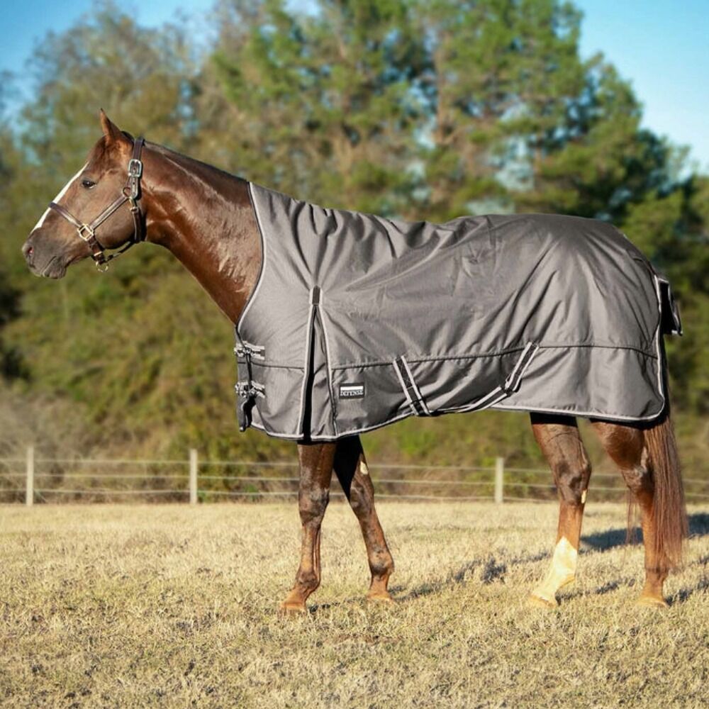 image of Poplar Head Defense 1680D Horse Turnout Blanket with High Neck - 240 g - Plymouth Brown 
