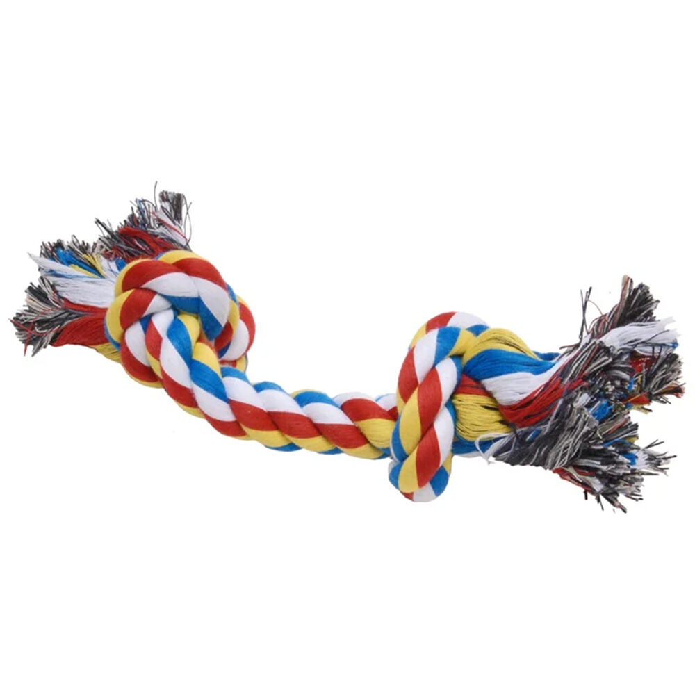 image of Multi Colored Braided Rope Bone Tug Toy for Dogs - 16 in Large - 1 ct