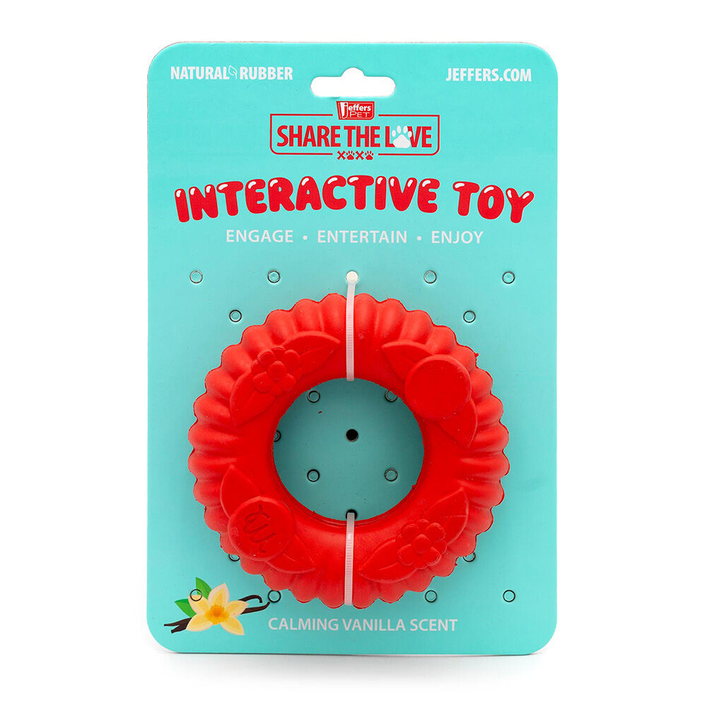image of Red Virgo Tugger Natural Rubber Dog Dental Chew Toy for Interactive or Solo Play 