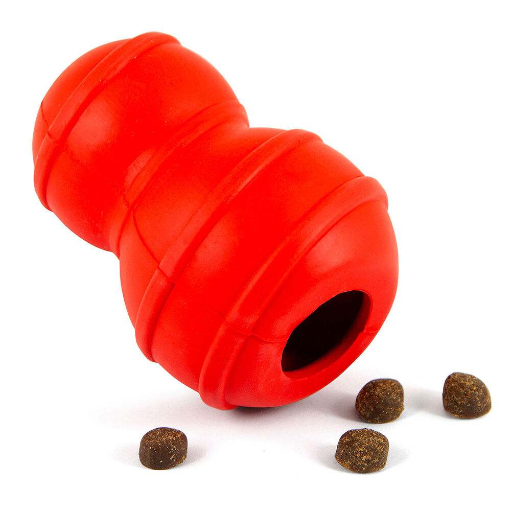 image of Red Classic Stuffable Fetch & Chew Natural Rubber Treat Dispensing Dental Dog Toy - Medium