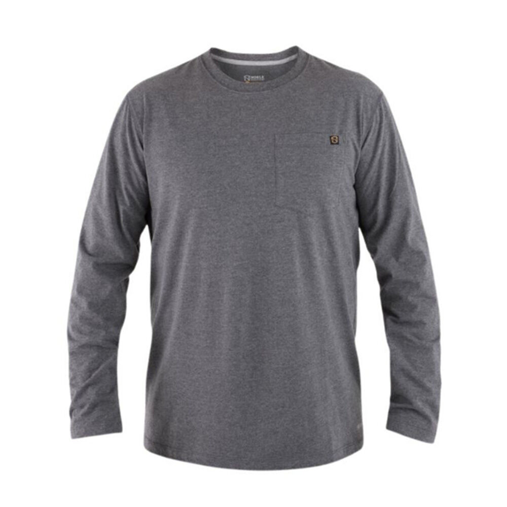 image of Men's Best Dang Long Sleeve Pocket Tee- Charcoal Heather