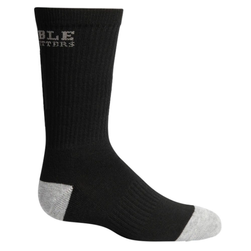 image of Kid's Performance Crew Sock- Black, 6 Pack