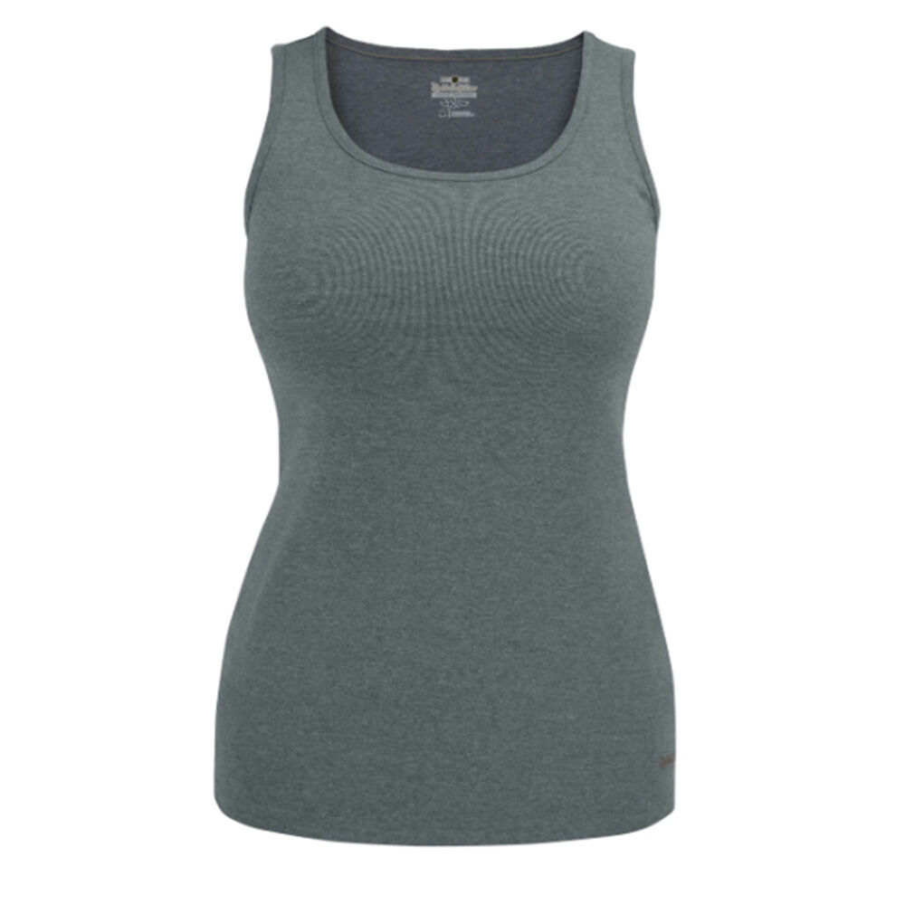 image of Women's Sleeveless Tank- Tug-Free, Charcoal Heather