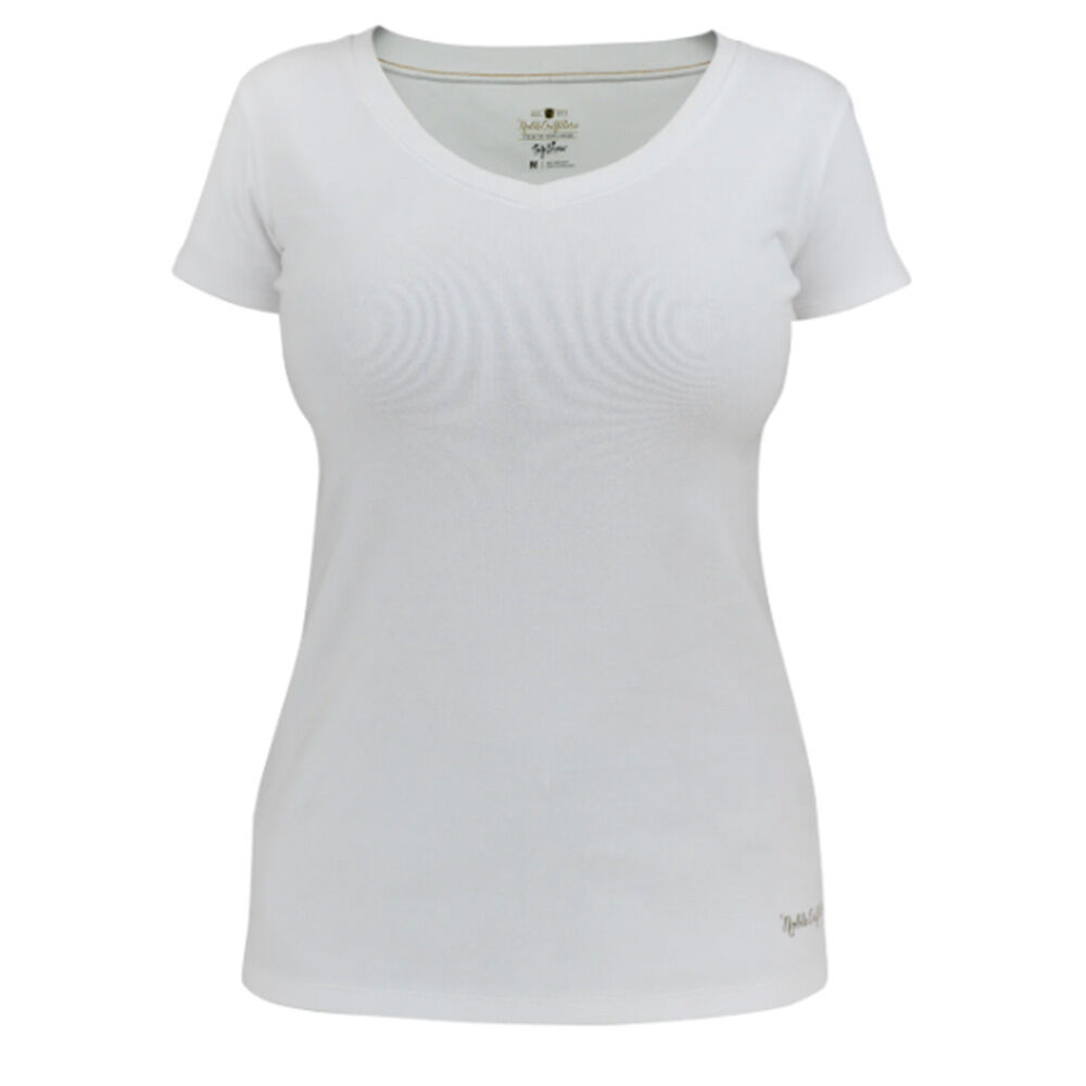 image of Women's Tug-Free V-Neck, White