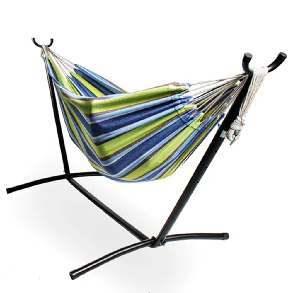 image of Portable 2-Person Hammock with Stand, Navy