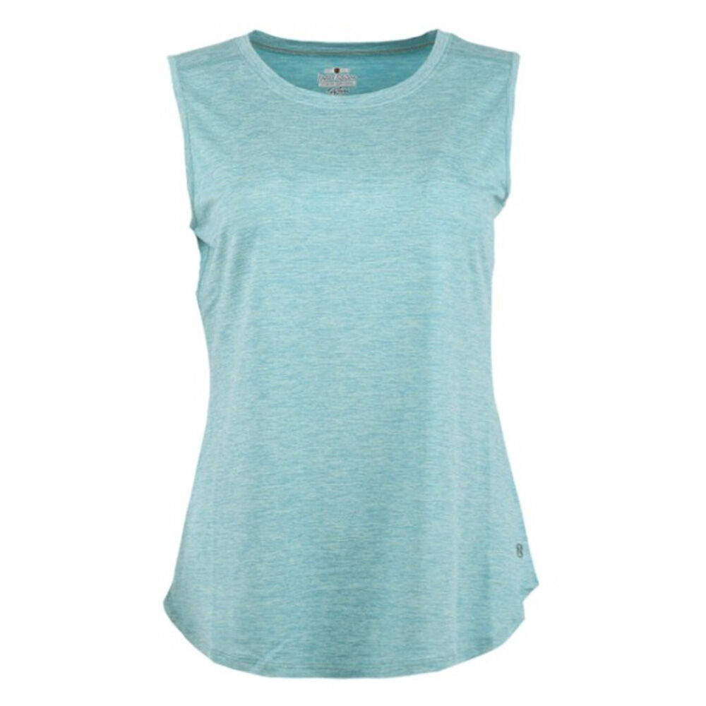 image of Women's Cool Flow Crew Neck Tank Top- Marine Heather