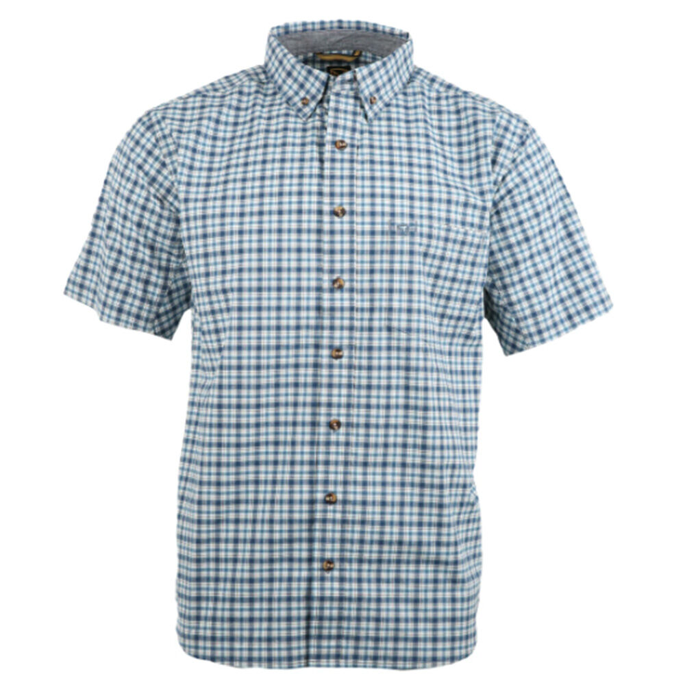 image of Men's FullFlexx Short Sleeve Shirt- Granite Plaid