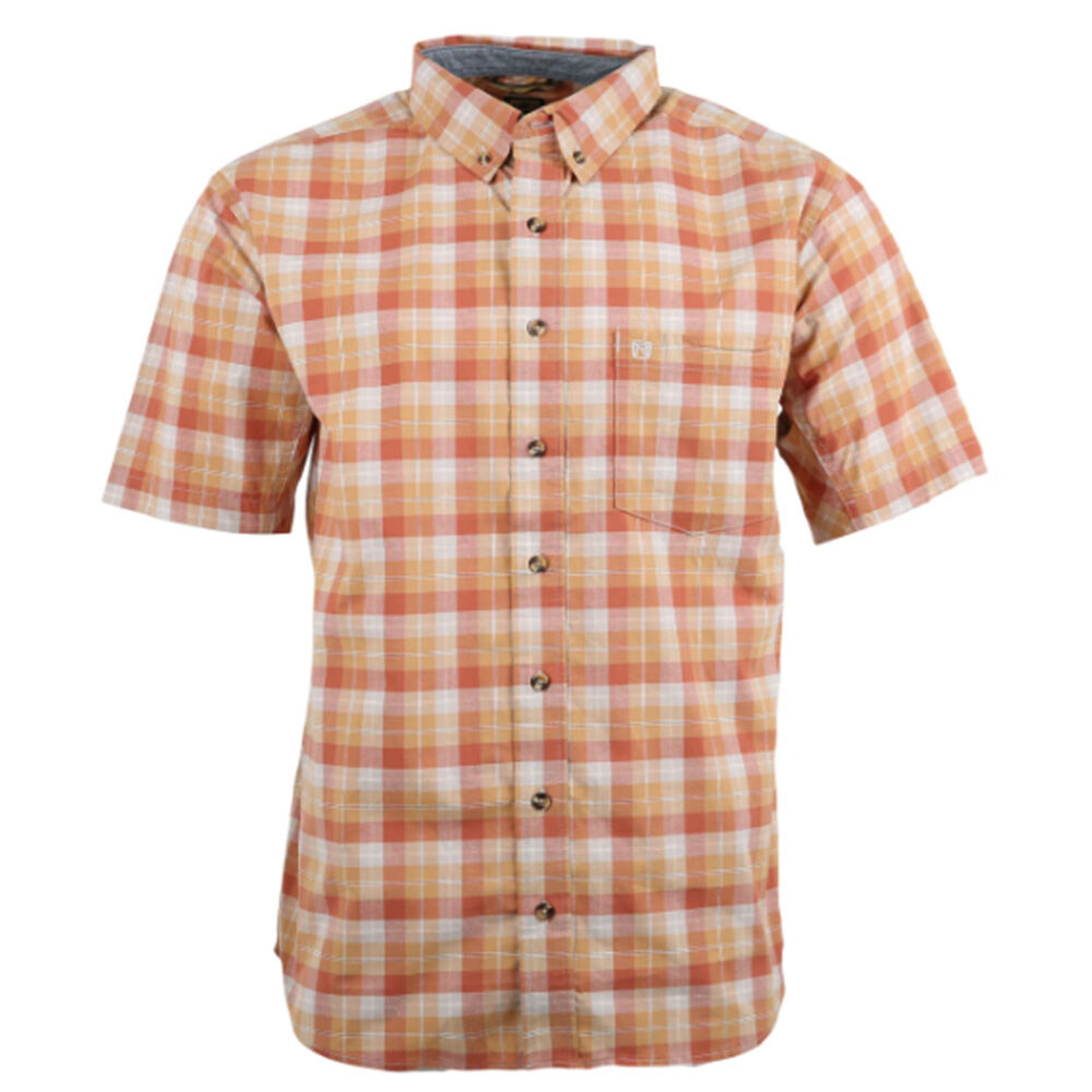 image of Men's FullFlexx Short Sleeve Shirt- Cedar Plaid