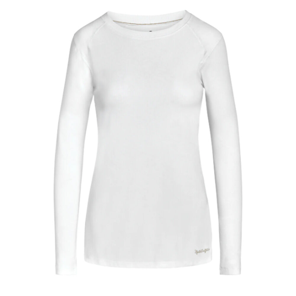image of Women's Tug-Free Long Sleeve Crew- White