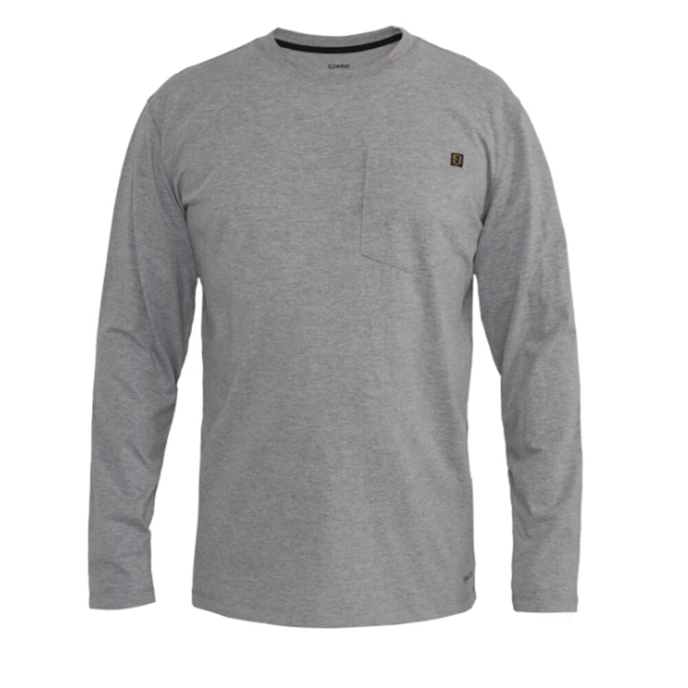 image of Men's Best Dang Long Sleeve Pocket Tee- Heather Grey