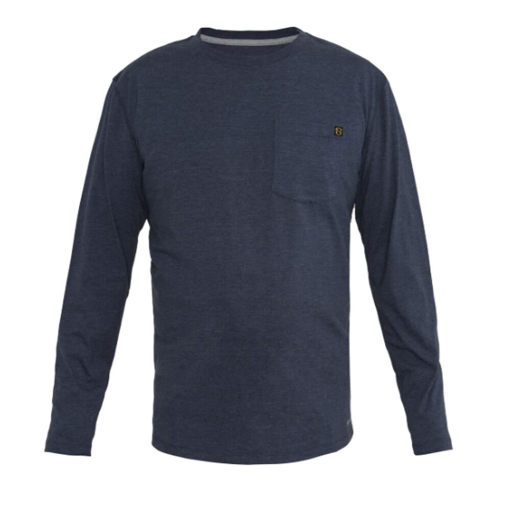 image of Men's Best Dang Long Sleeve Pocket Tee- Navy Heather