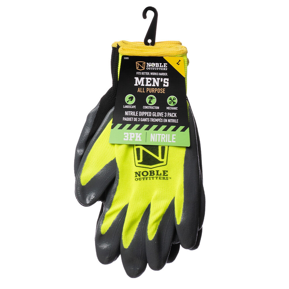 image of Men's Nitrile Dipped Gloves, 3 pk