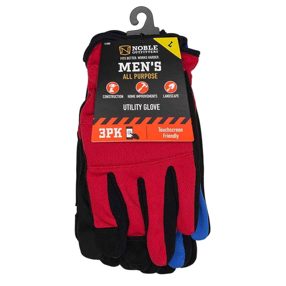 image of Men's Touchscreen Utility Glove, 3 pk