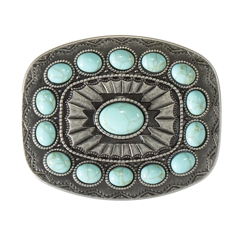 image of Women's Rectangle Turquoise Belt Buckle