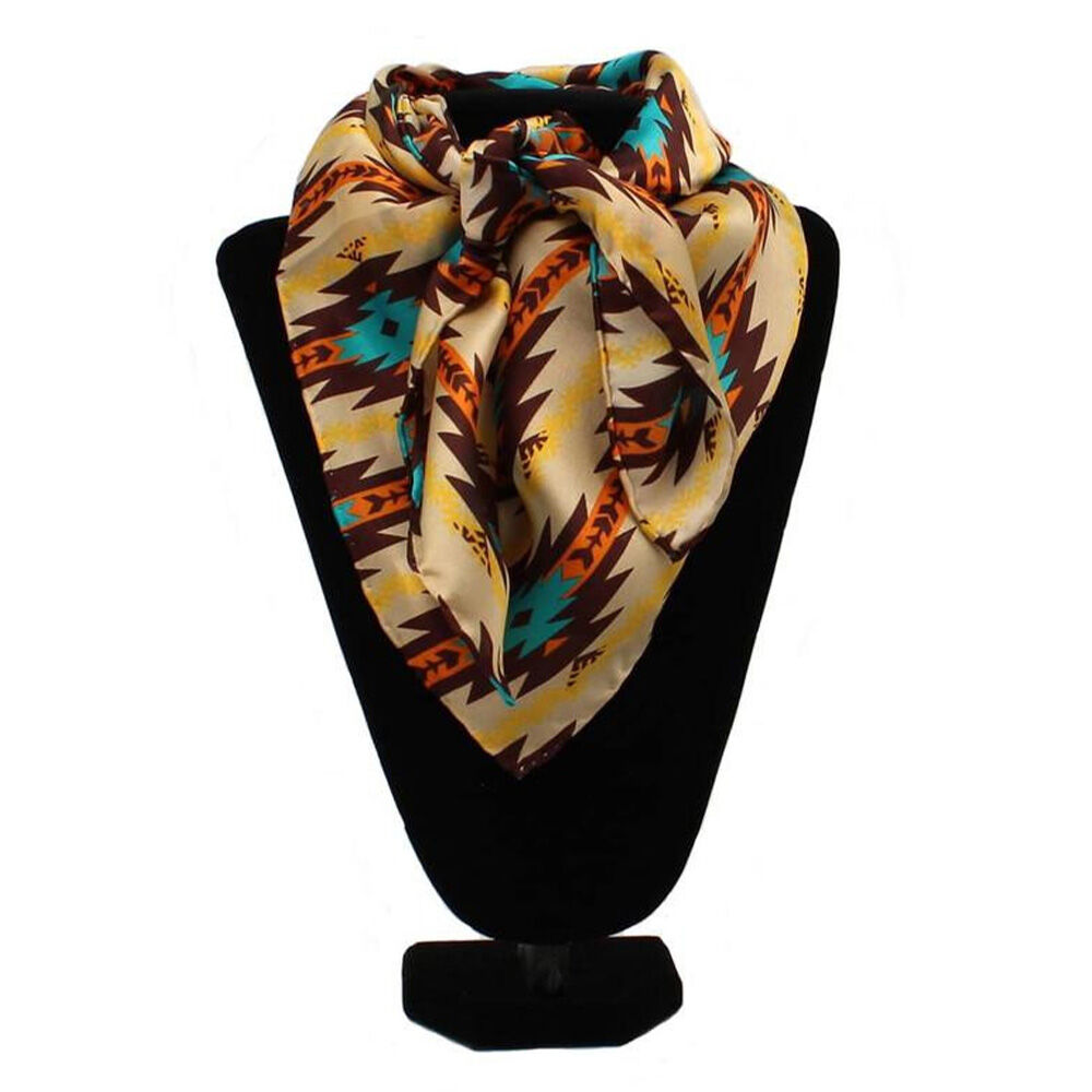 image of Women's Silk Southwestern Wild Rag, Tan