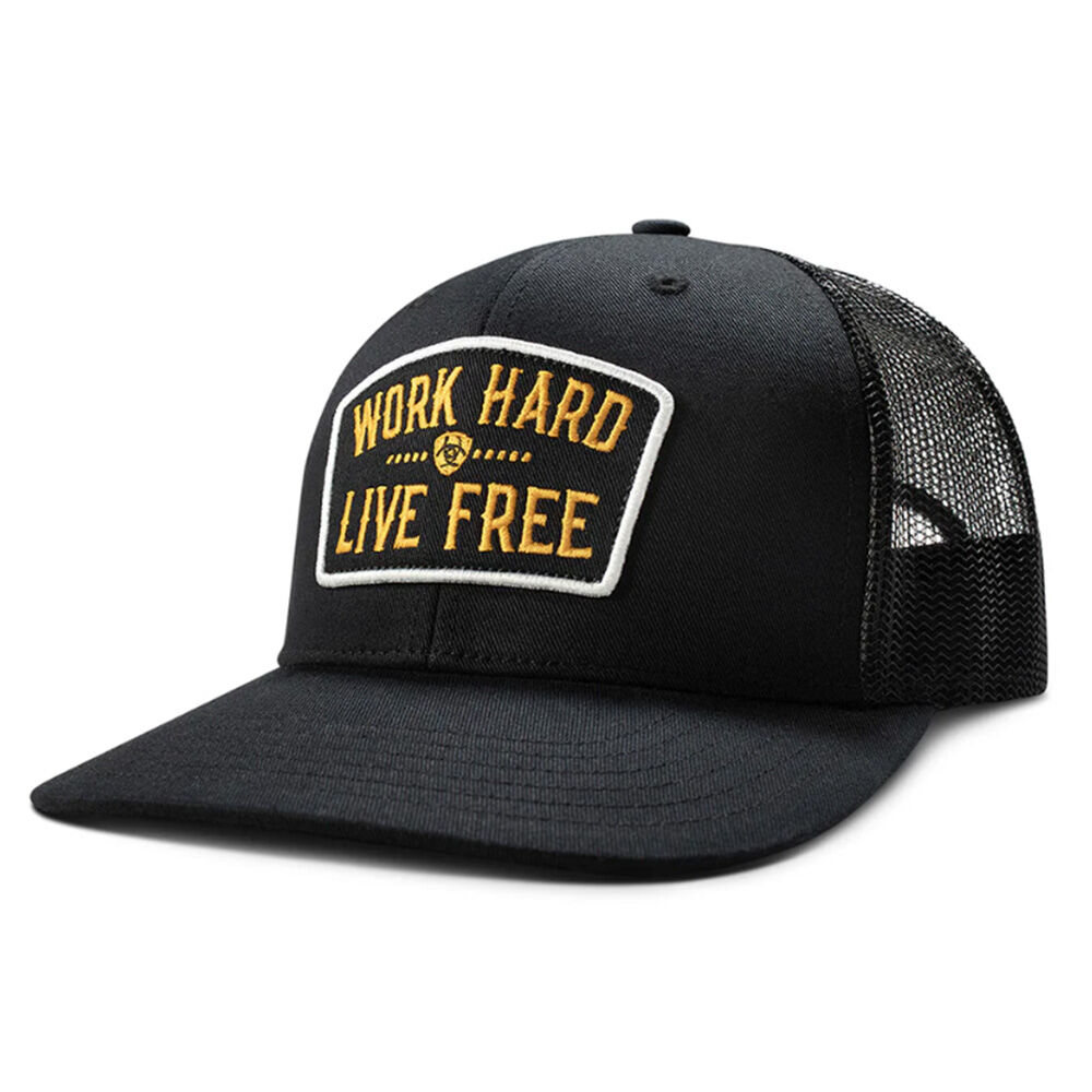 image of Men's Work Hard Live Free Patch Snapback Cap