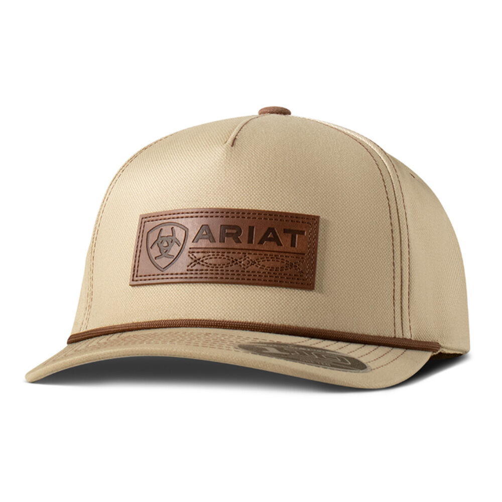 image of Men's Flexfit Leather Patch Baseball Cap