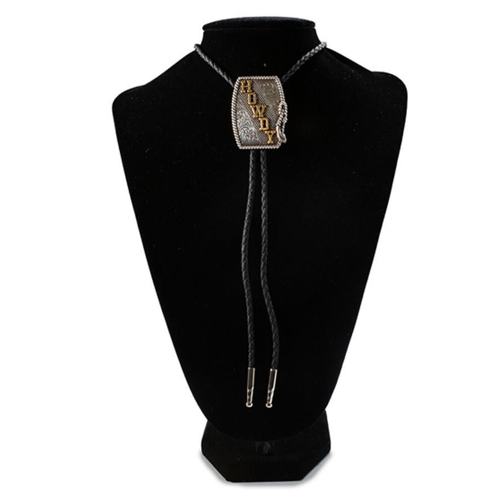 image of Men's Square Howdy Rope Edge Bolo Tie