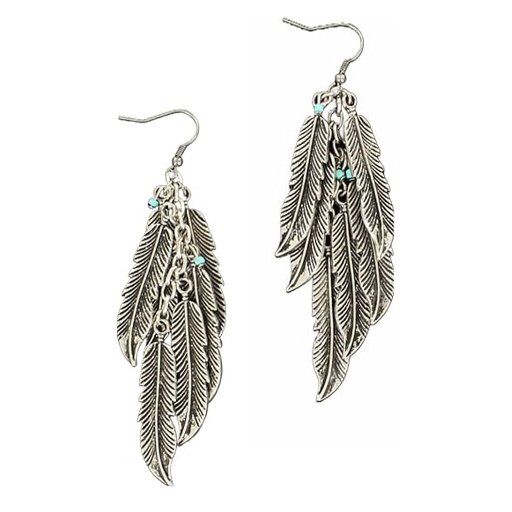 image of Women's Feather Cluster Earrings